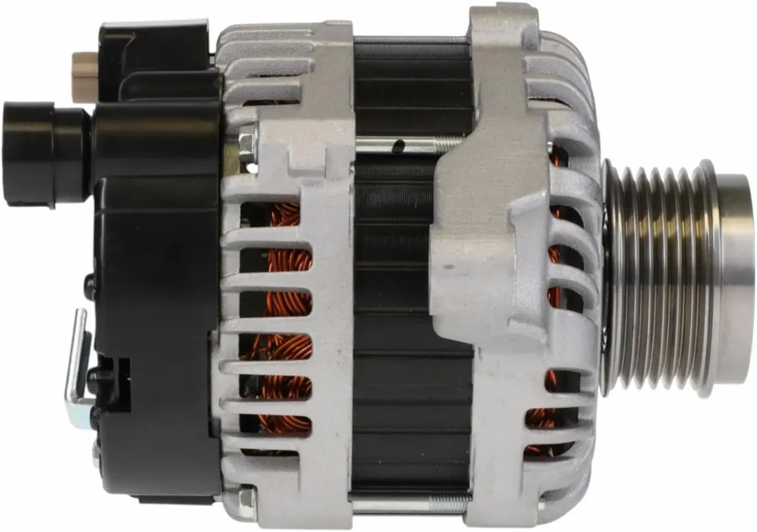 Alternator connector and mounting bracket detail