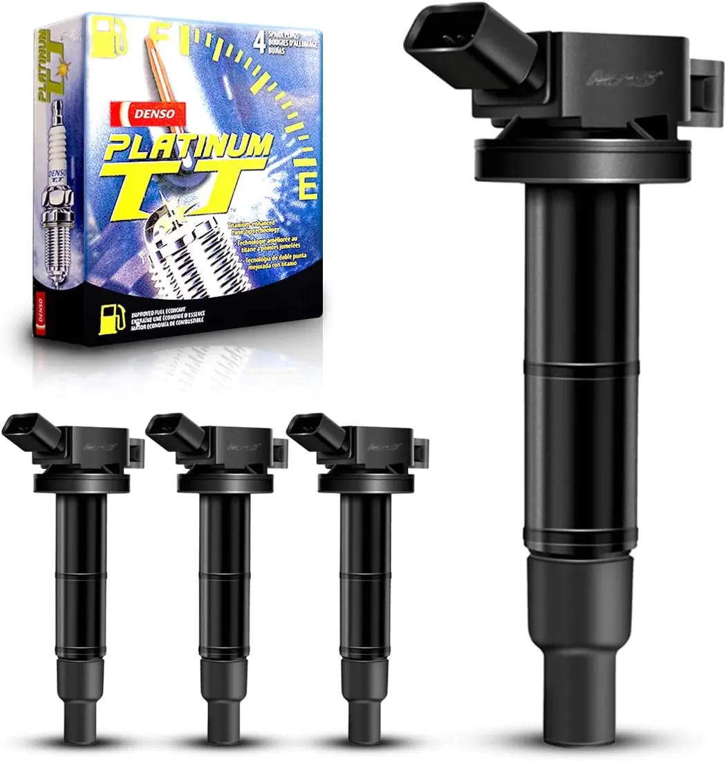 MAS 4-Piece Ignition Coil & Denso Platinum Plug Set (Toyota/Lexus/Scion/Pontiac)