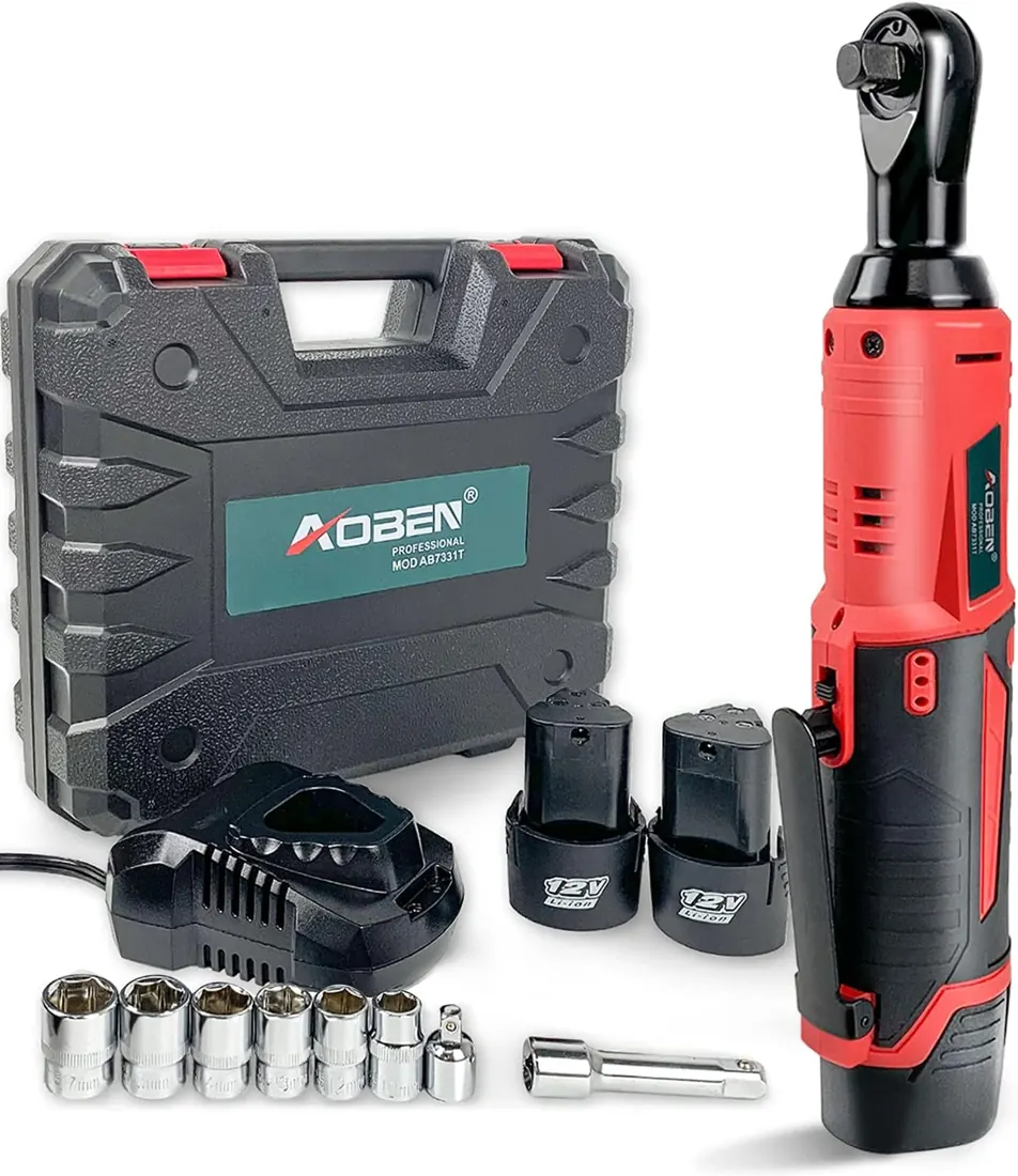 AOBEN Cordless Electric Ratchet Wrench Set, 3/8" 12V
